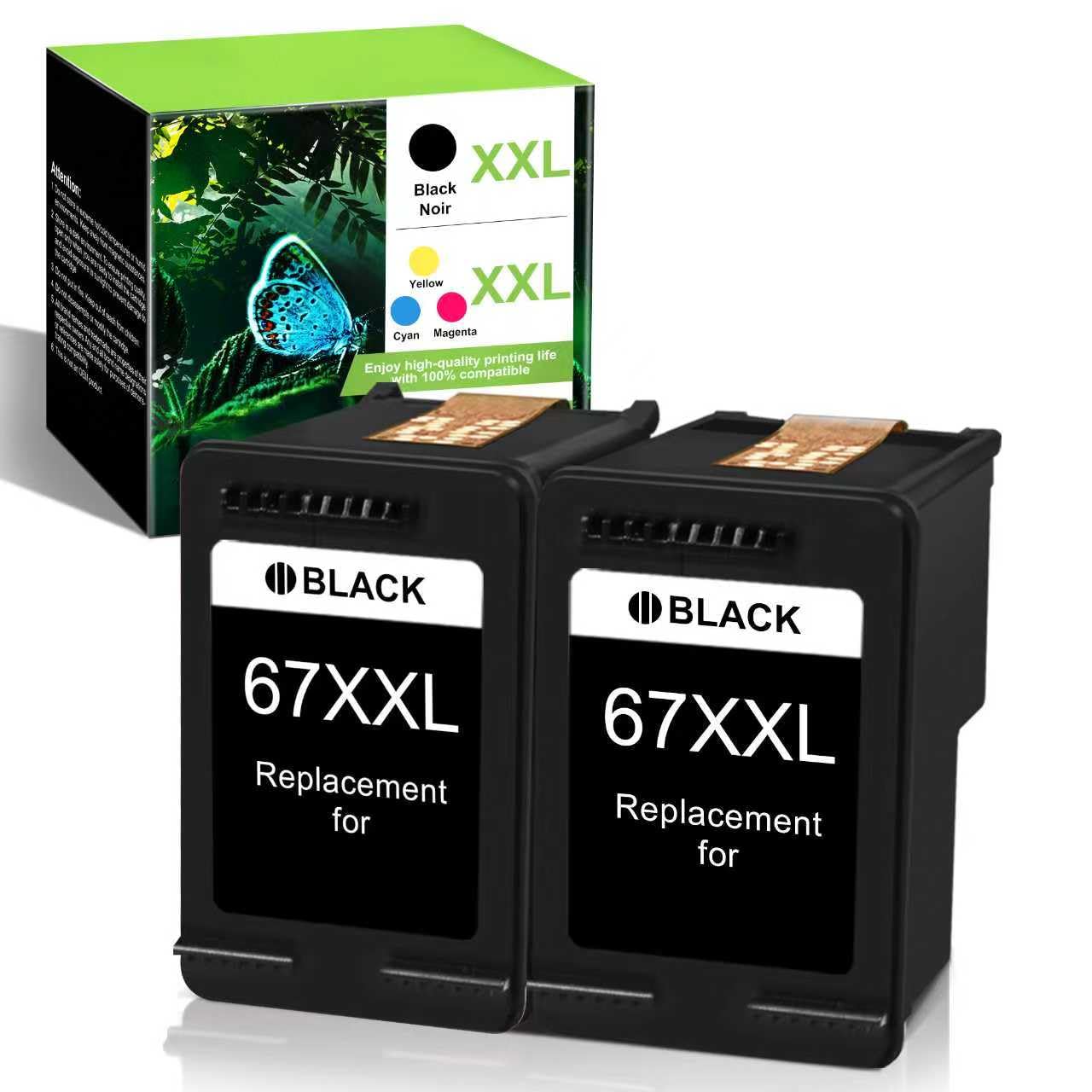 YOULABLE Black Inkjet Ink Cartridge Replacement for HP 67 67XL 67XXL DEMO