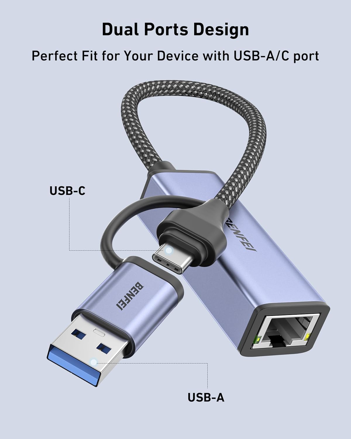 BENFEI USB 3.0 to Gigabit Ethernet Adapter, RJ45 LAN Network Converter, DEMO