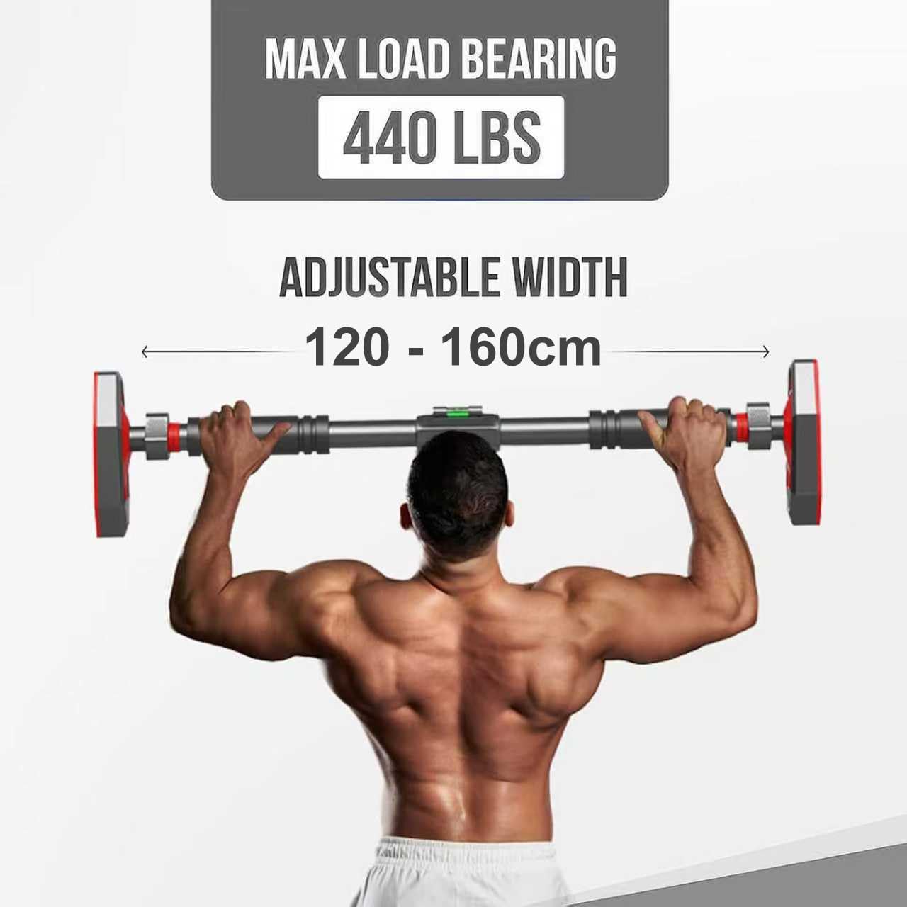 FitBliss Adjustable Pull-Up Bars Pull Up Bar for Doorway Chin Ups, Double DEMO