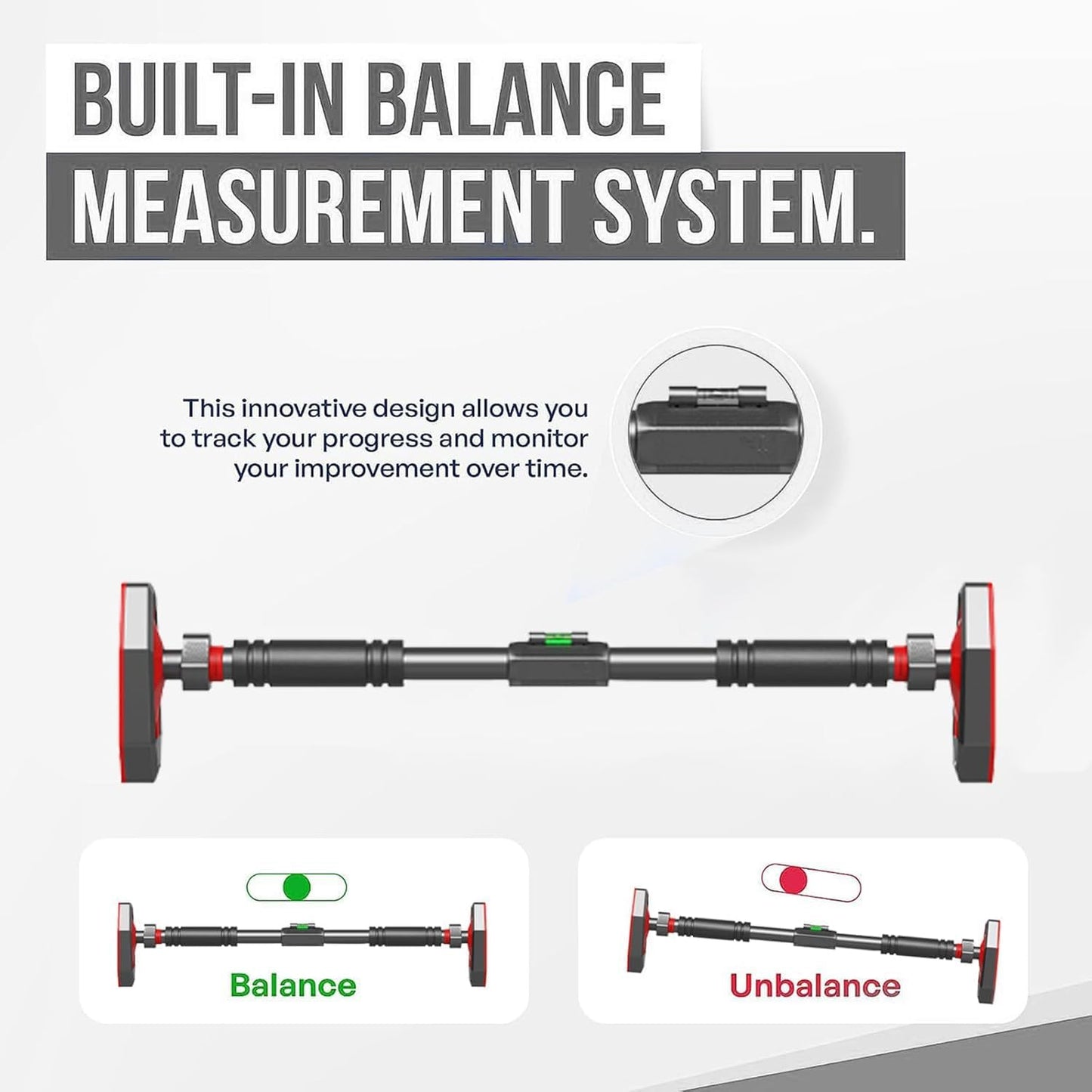 FitBliss Adjustable Pull-Up Bars Pull Up Bar for Doorway Chin Ups, Double DEMO