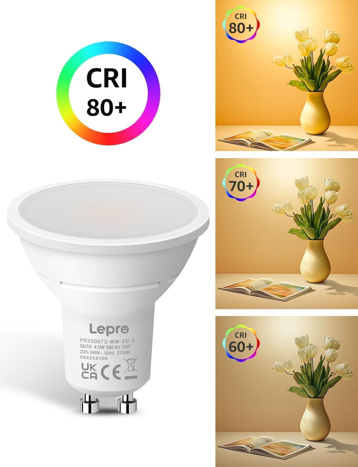 Lepro 4W LED Bulbs, Warm White 2700K Energy Saving G10 Lighting for Home, DEMO
