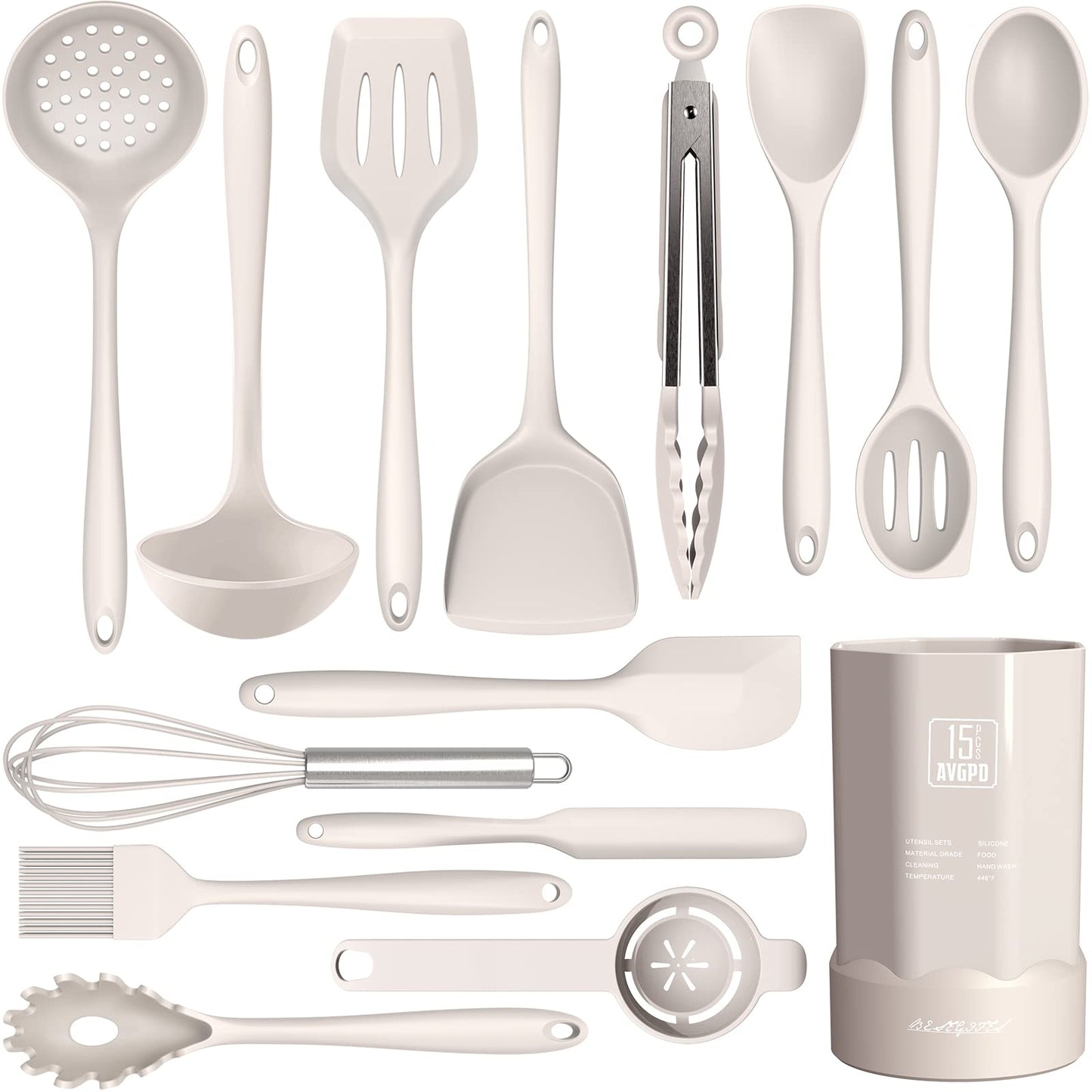 AVGPD Silicone Cooking Spatulas Heat Resistant Flexible Utensils Set Large DEMO