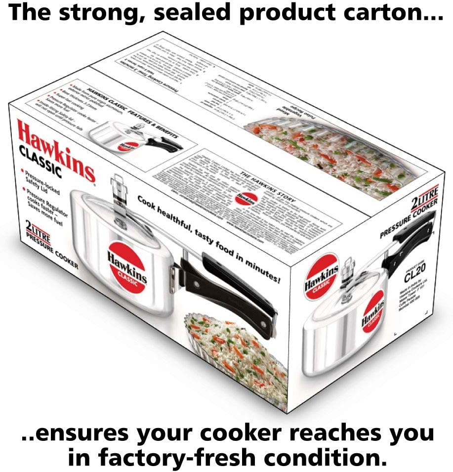 Hawkins High-Capacity 2L Pressure Cooker in Silver for Healthy Home Cooking DEMO