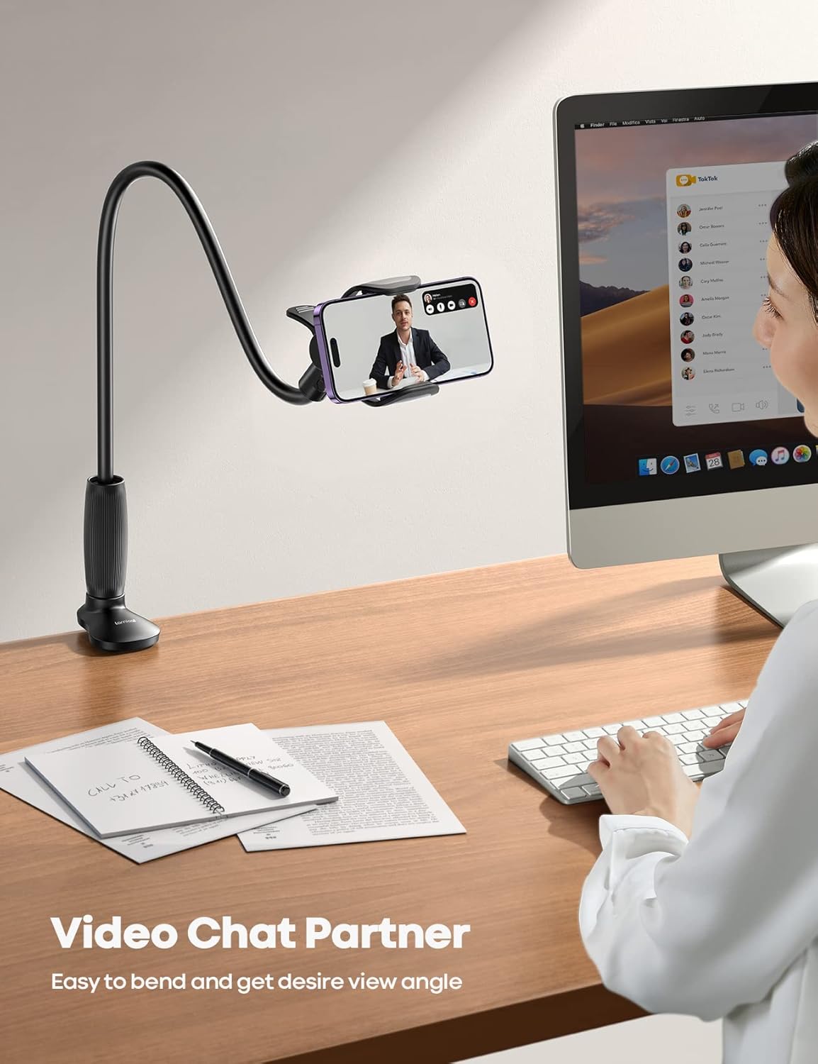 Lamicall Gooseneck Phone Holder Upgraded Stable Clip for Desk Headboard DEMO