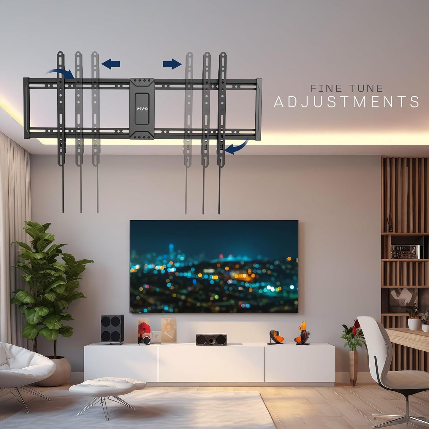VIVO Curved & Flat TV Wall Mount Bracket for 13" to 55" Screens, Black NEW