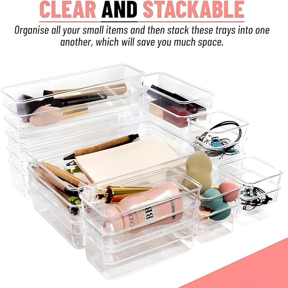 Quxyxso Plastic Versatile Bathroom Vanity Drawer Organizer Makeup Display NEW