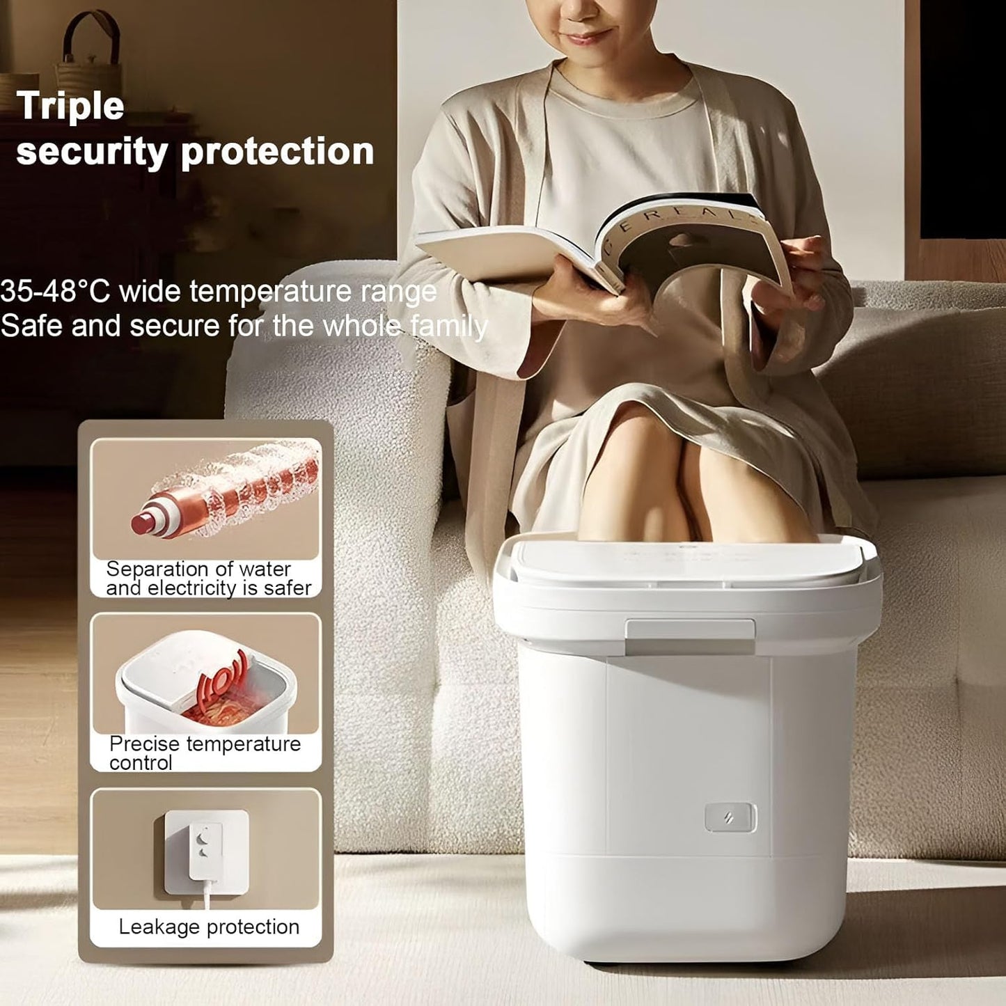 CEOOL Electric Foot Spa Massager with Heated Airbag Therapy, White Bath Tub DEMO