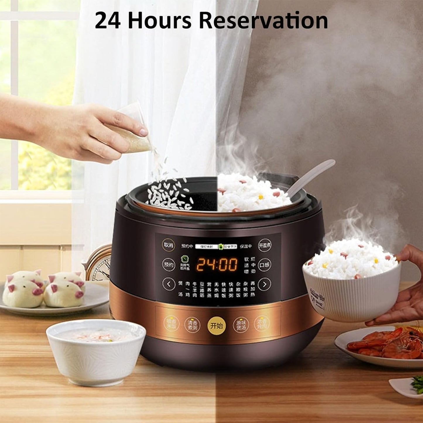 WOOYOOTE 4.8L Electric Pressure Cooker, Slow Cooker & Multi-Functional NEW