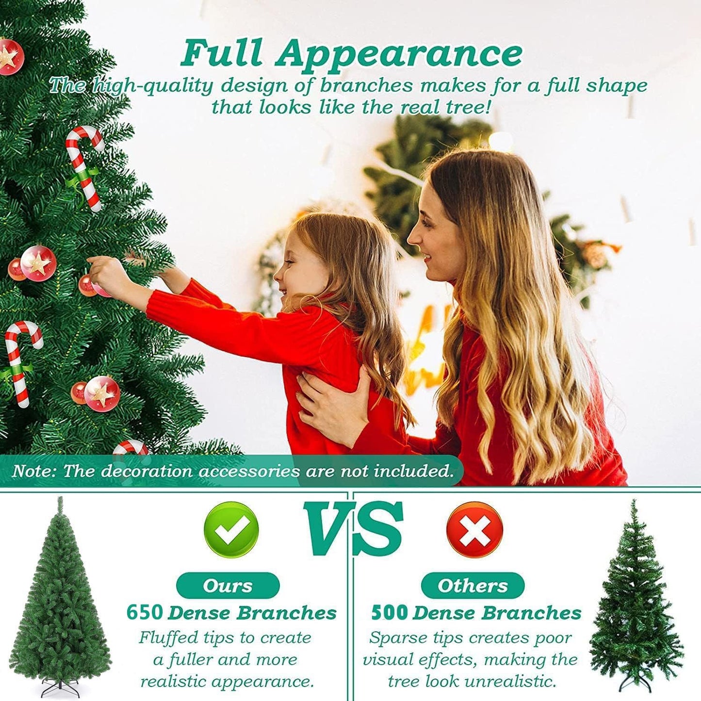6ft Artificial Trees Green Christmas Tree with Polyvinyl Chloride Needles DEMO