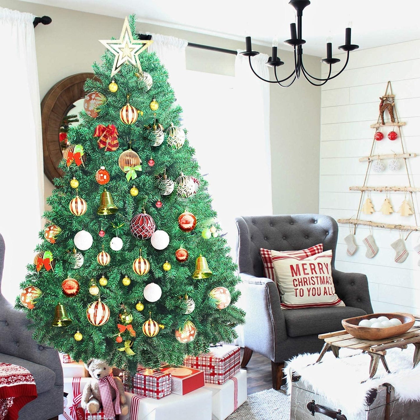 6ft Artificial Trees Green Christmas Tree with Polyvinyl Chloride Needles DEMO