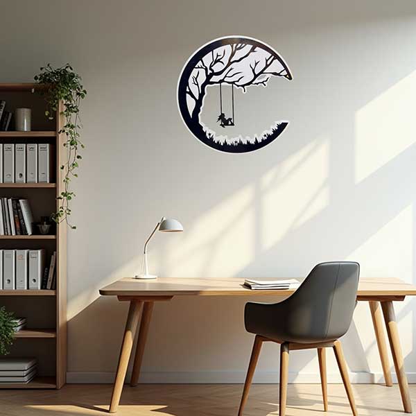 Exquisite Handmade Silver Tree Wall Art on Luxurious Mango Wood for Indoor Outdoor Decor  NEW