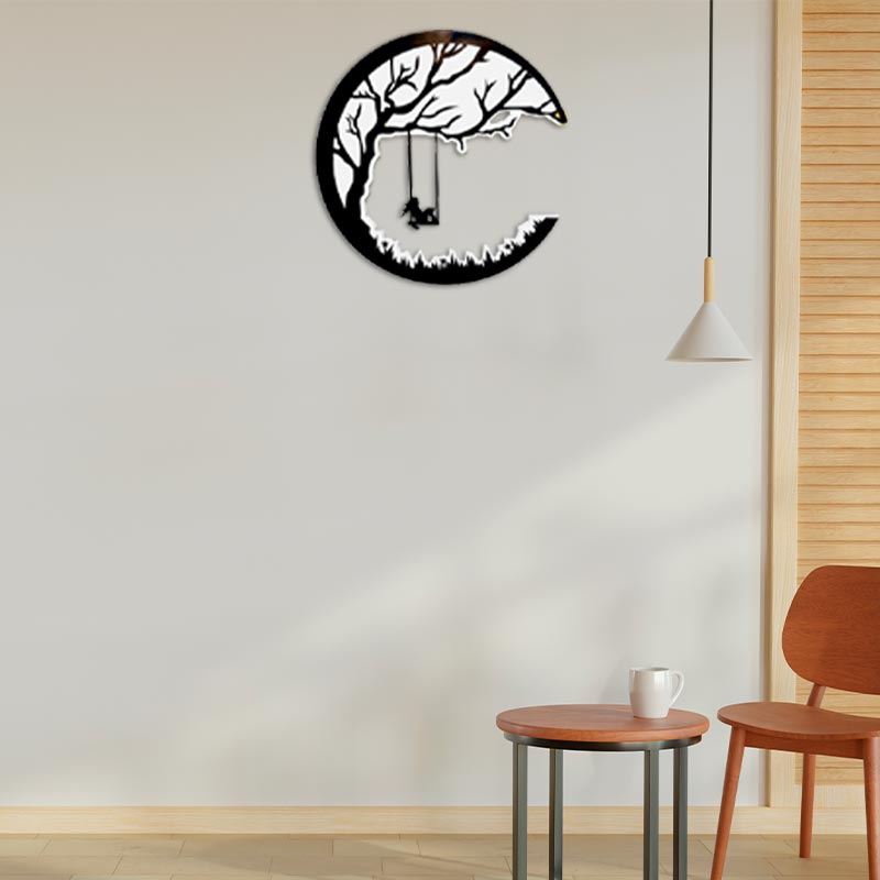 Exquisite Handmade Silver Tree Wall Art on Luxurious Mango Wood for Indoor Outdoor Decor  NEW