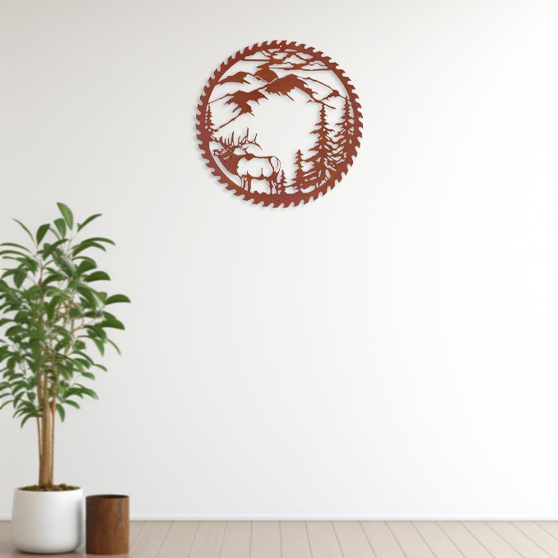 Handmade IndustrialRustic Saw Circle Wall Art Unique Outdoor Indoor Decor Durable Metal NEW