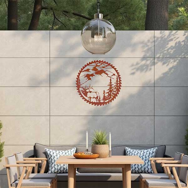 Handmade IndustrialRustic Saw Circle Wall Art Unique Outdoor Indoor Decor Durable Metal NEW