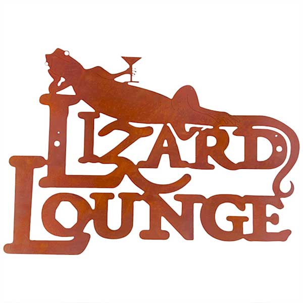 Handmade Lizard Lounge Iron Wall Art Unique Rust Finish NEW