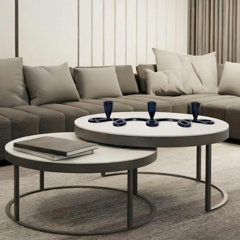 Handcrafted Twisted Triple Black Matte Aluminium Candle Holder Home Decor Accent Piece NEW