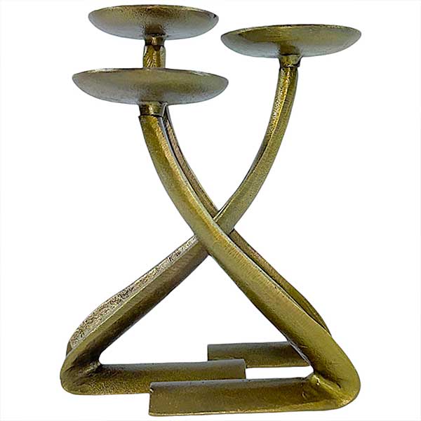 Handcrafted Vintage Inspired Brass Antique Aluminium TriStand Candle Holder NEW