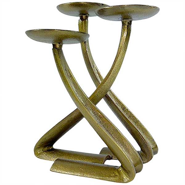 Handcrafted Vintage Inspired Brass Antique Aluminium TriStand Candle Holder NEW