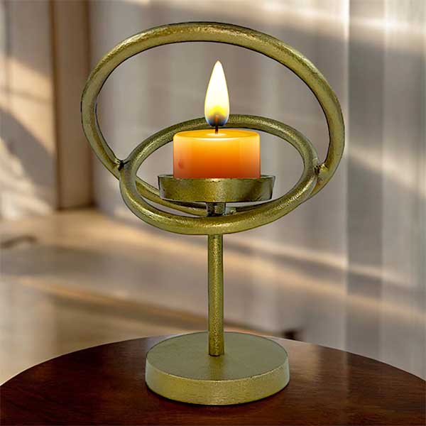 Exquisitely Handcrafted Brass Antique Candle Sphere Artistic Aluminium Holder NEW