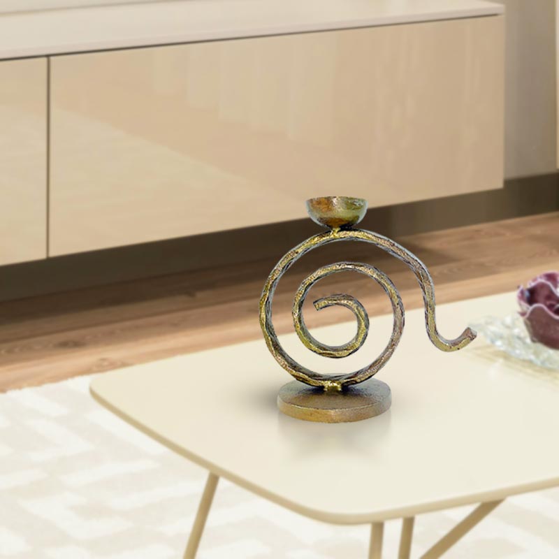 Handmade Brass Antique Spiral Candle Holder NEW