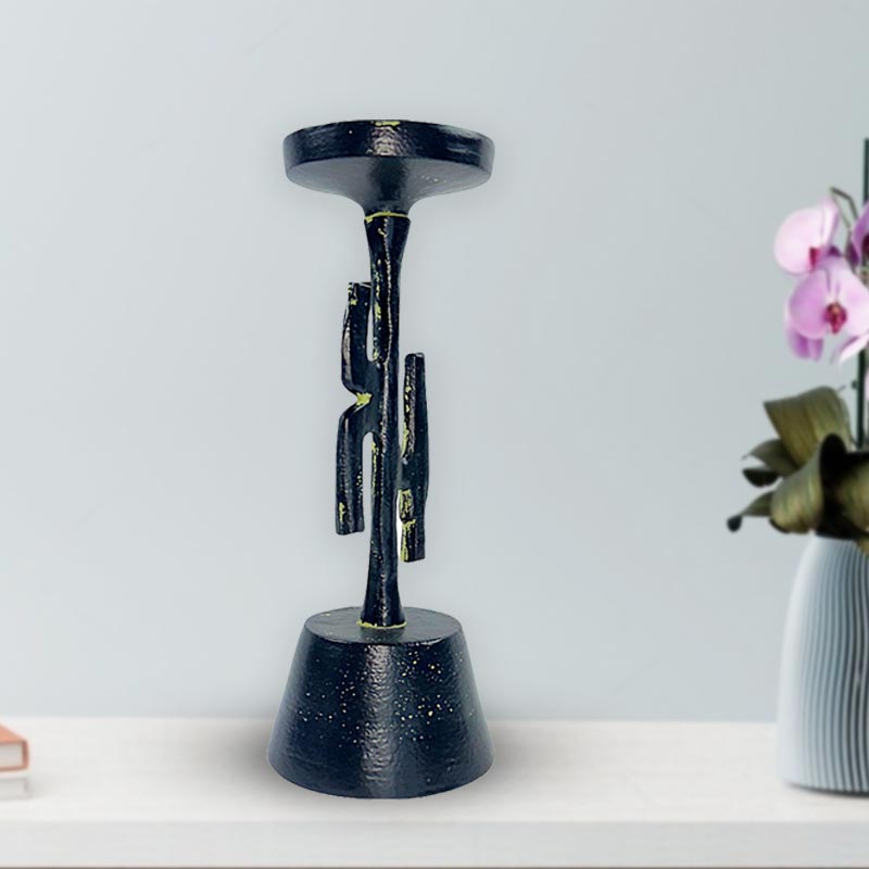 Jasmine Candle Branch Luxurious Matte Black Aluminium Holder NEW
