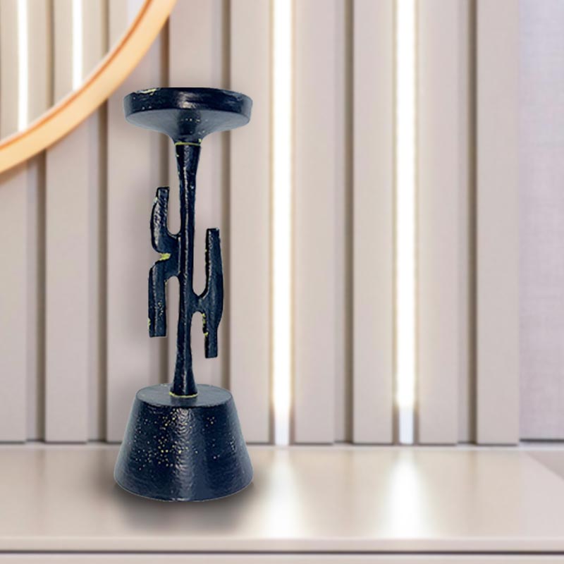 Jasmine Candle Branch Luxurious Matte Black Aluminium Holder NEW