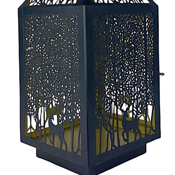 Exquisite Handmade Lantern with Gold Trim and Deer Design NEW