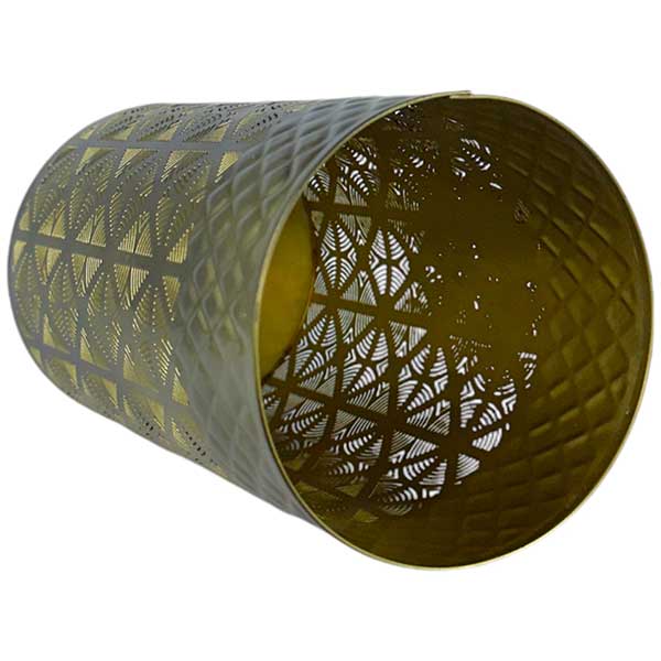 Handcrafted Iron Gold Candle Holder in Blue And Gold NEW