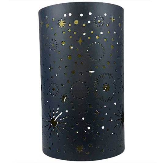 Handmade Elegance  Black  And Gold Star Candle Holder NEW