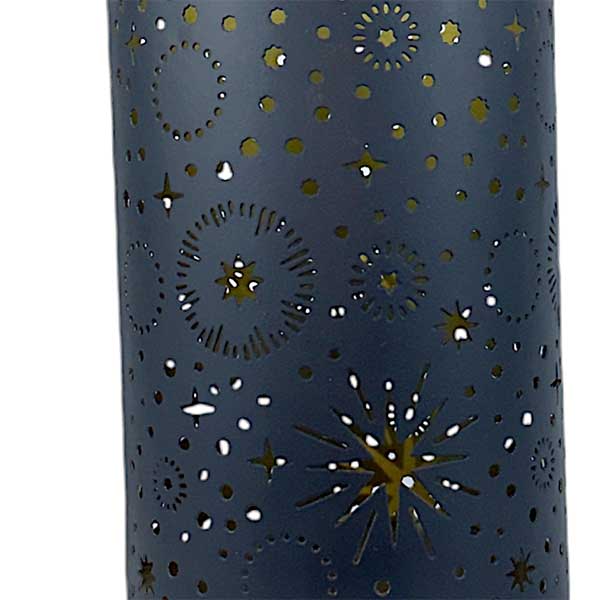 Handmade Elegance  Black  And Gold Star Candle Holder NEW