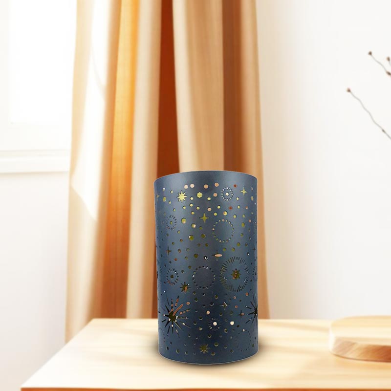 Handmade Elegance  Black  And Gold Star Candle Holder NEW