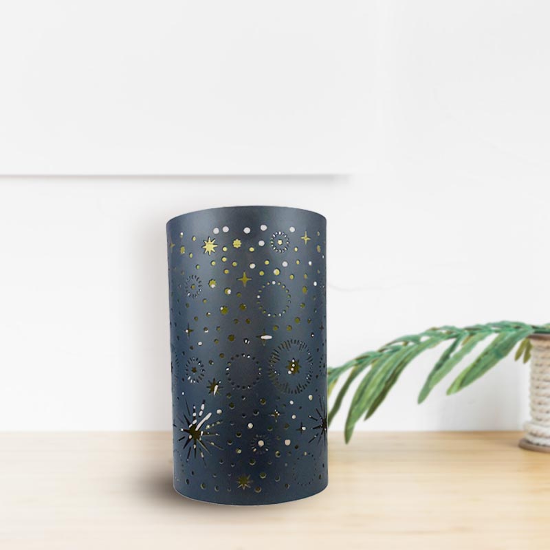 Handmade Elegance  Black  And Gold Star Candle Holder NEW