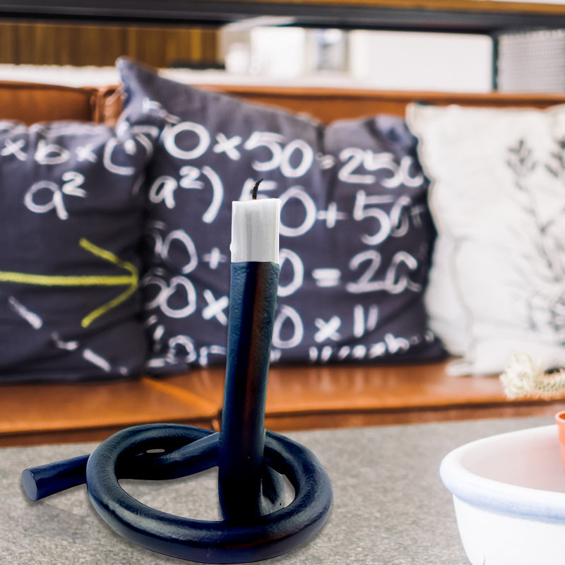 Handcrafted Black Aluminium Loop Candle Holder for Chic Home Decor Upgrade NEW