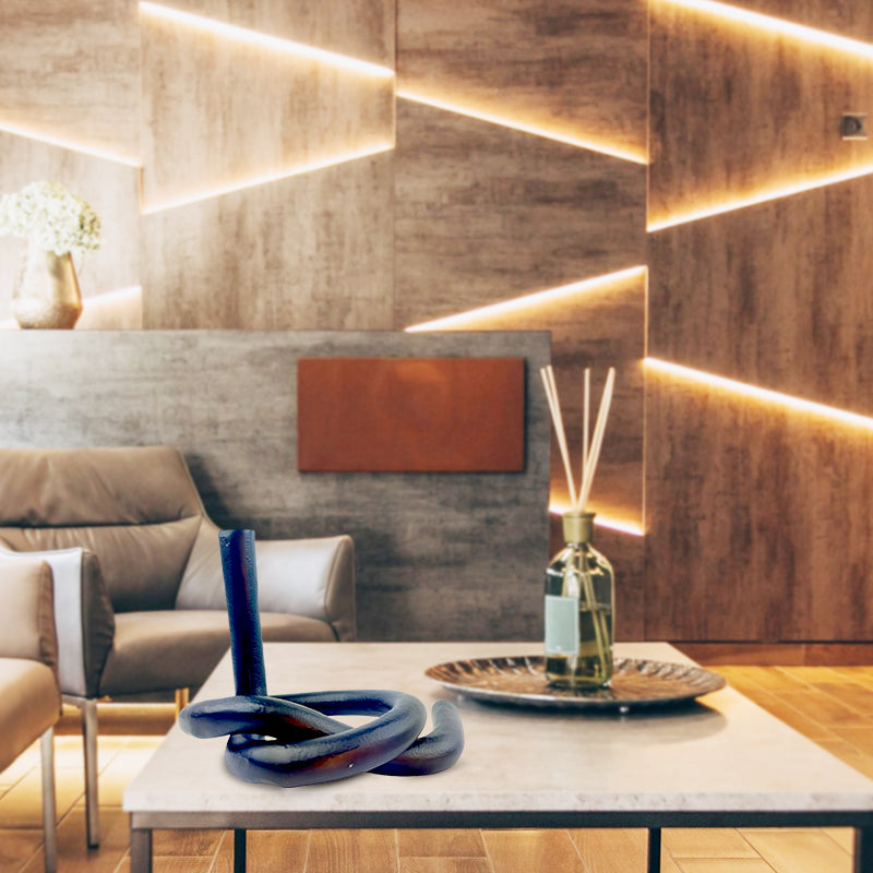 Handcrafted Black Aluminium Loop Candle Holder for Chic Home Decor Upgrade NEW