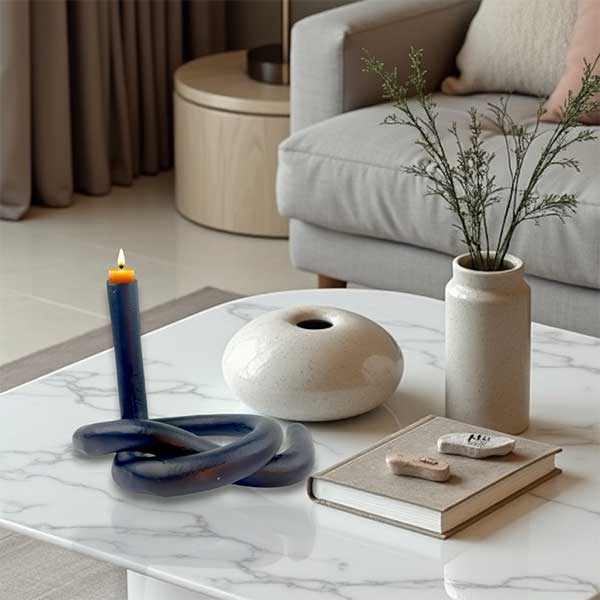 Handcrafted Black Aluminium Loop Candle Holder for Chic Home Decor Upgrade NEW