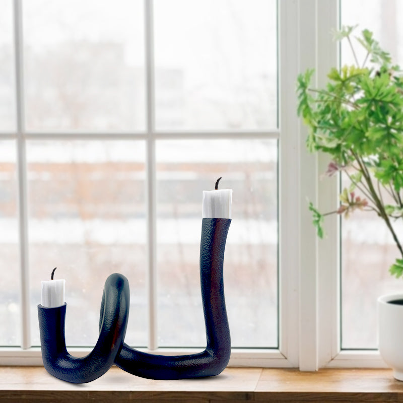 Handmade Black Aluminum Twist Candle Holder Modern Home Décor Versatile And Chic NEW