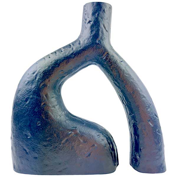 Handmade Abstract Black Aluminium Vase  Unique Artistic Decor for Home and Special Occasions NEW