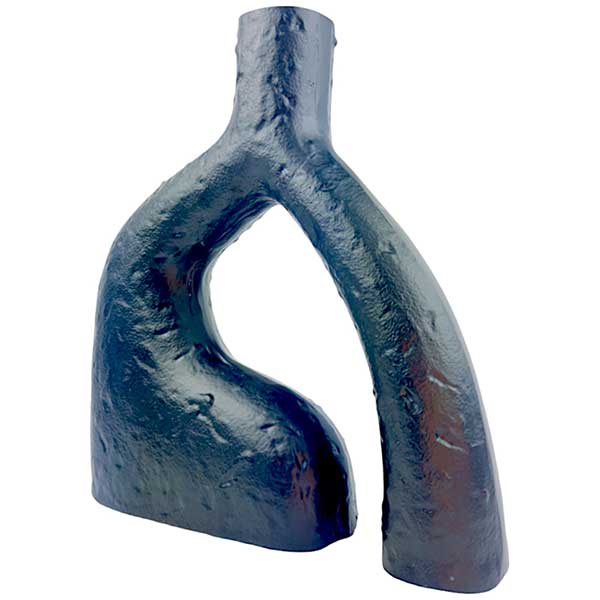 Handmade Abstract Black Aluminium Vase  Unique Artistic Decor for Home and Special Occasions NEW