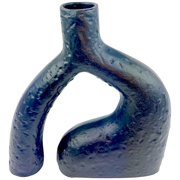 Handmade Abstract Black Aluminium Vase  Unique Artistic Decor for Home and Special Occasions NEW