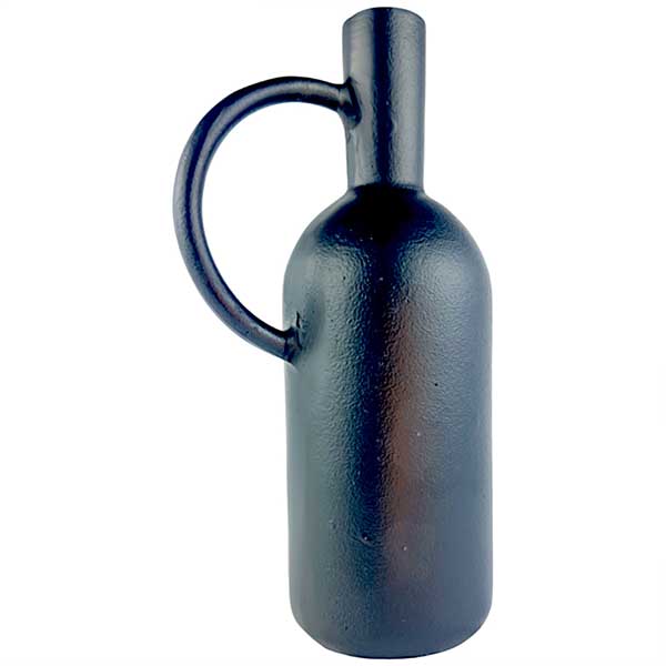 Handmade Modern Black Aluminium Jug Vase Stylish 30cm Decor for Home or Gift NEW