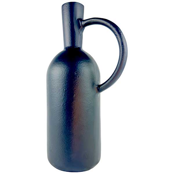 Handmade Modern Black Aluminium Jug Vase Stylish 30cm Decor for Home or Gift NEW