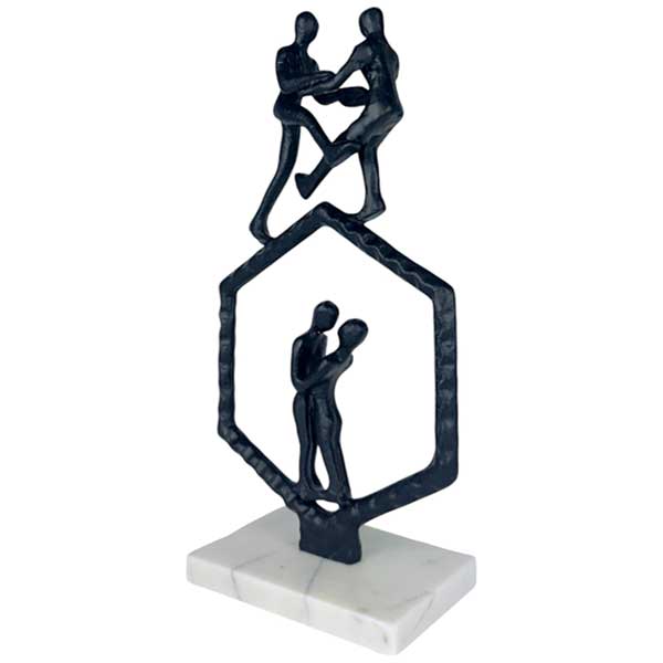 Exquisite Handmade Dancing Pairs Sculpture  Unique Aluminum Iron Casting Art Piece NEW