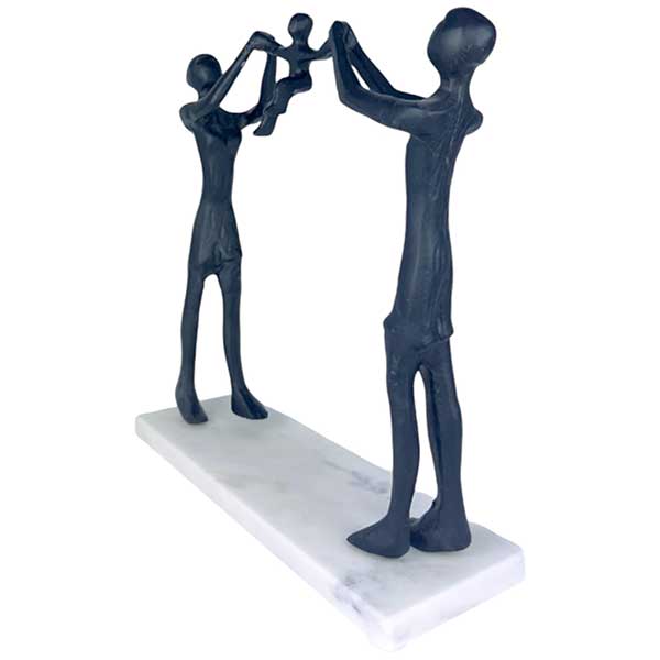 Exclusive Handmade Iron Family Figurine  Exceptional Home Decor NEW