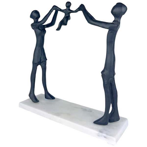 Exclusive Handmade Iron Family Figurine  Exceptional Home Decor NEW