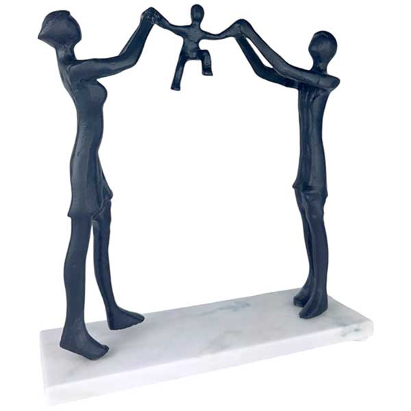 Exclusive Handmade Iron Family Figurine  Exceptional Home Decor NEW