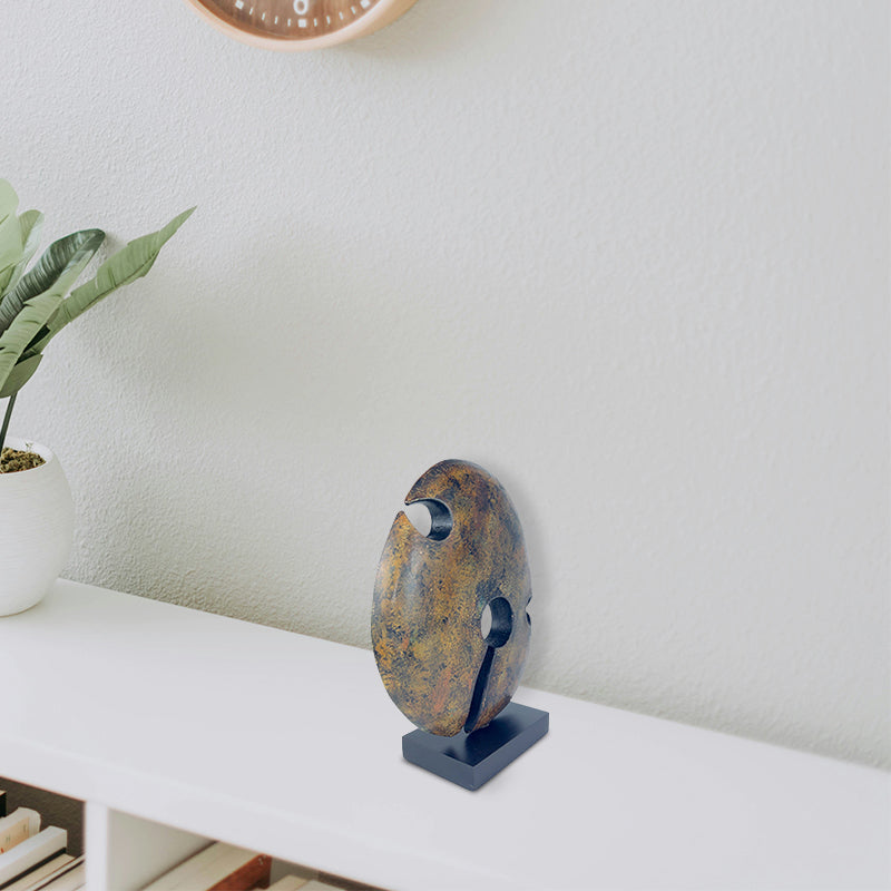 Handcrafted Elegance  Rustic Abstract 3D Aluminum Iron Cast Art Sculpture NEW