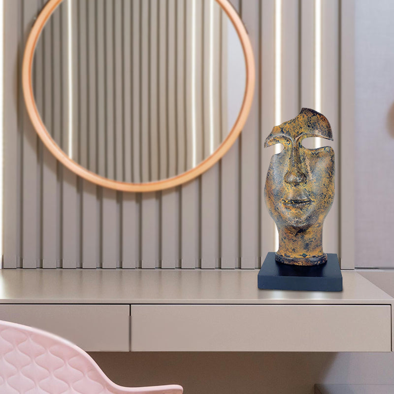 Handmade Artistic Face Sculpture Aluminium Blend for Home Office NEW