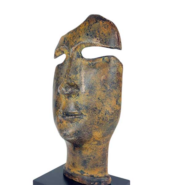 Handmade Artistic Face Sculpture Aluminium Blend for Home Office NEW