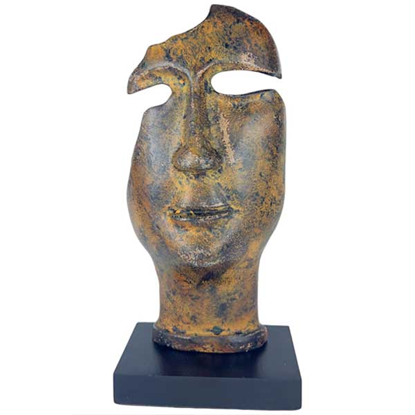 Handmade Artistic Face Sculpture Aluminium Blend for Home Office NEW