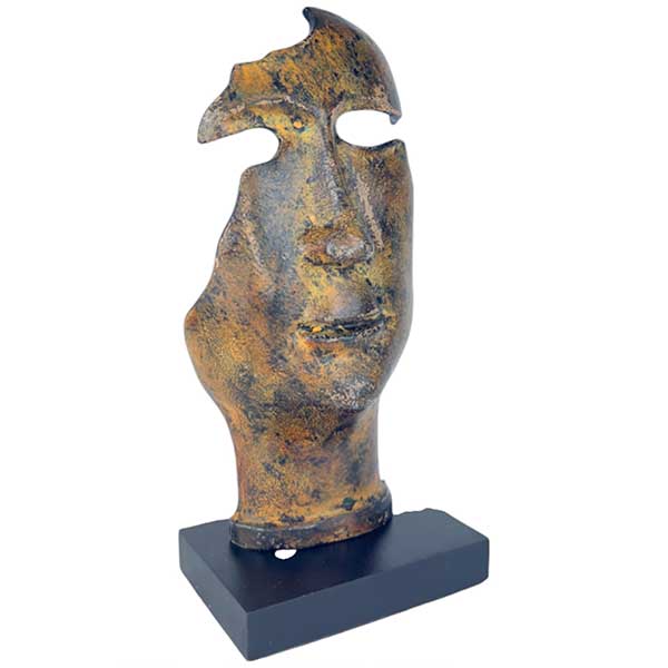 Handmade Artistic Face Sculpture Aluminium Blend for Home Office NEW